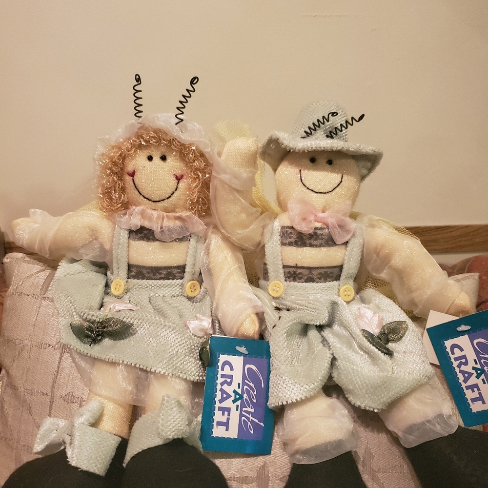 Create-A-Craft Hanging Sitting Fairy Angel's Plush Toys 12" Boy Girl NWT Vintage